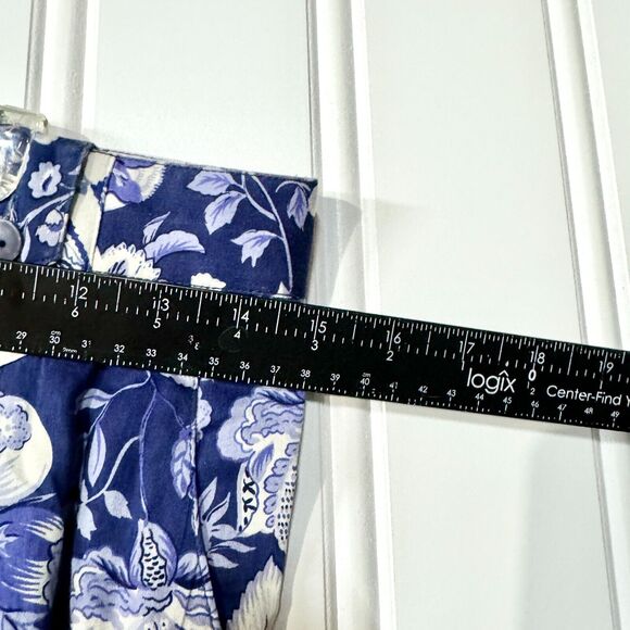 VTG Alexander Campbell 2 Piece Blue Button Down Top & Skirt Set Floral Collared - Picture 7 of 9